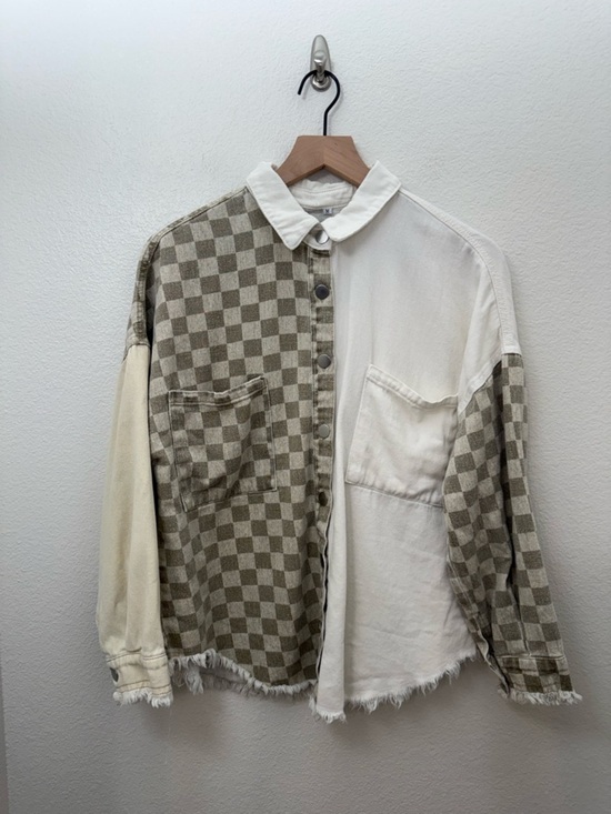 Other Jackets & Blazers - Denim Mix And Match Button Up Jacket Checkered Medium